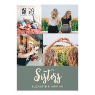 Sisters Photo Collage Gift Custom Print