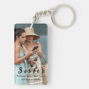Sisters Photo Collage Keychain – Same Hearts