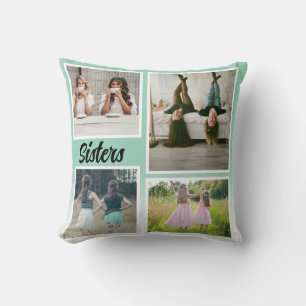 Sisters Photo Collage. The Best Kind of Therapy Throw Pillow