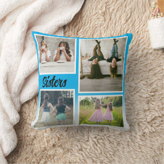 Sisters Photo Collage. The Best Kind of Therapy Throw Pillow