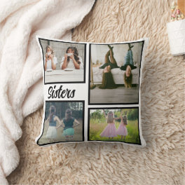 Sisters Photo Collage. The Best Kind of Therapy Throw Pillow