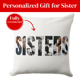 Sisters Photo Collage Throw Pillows Gift