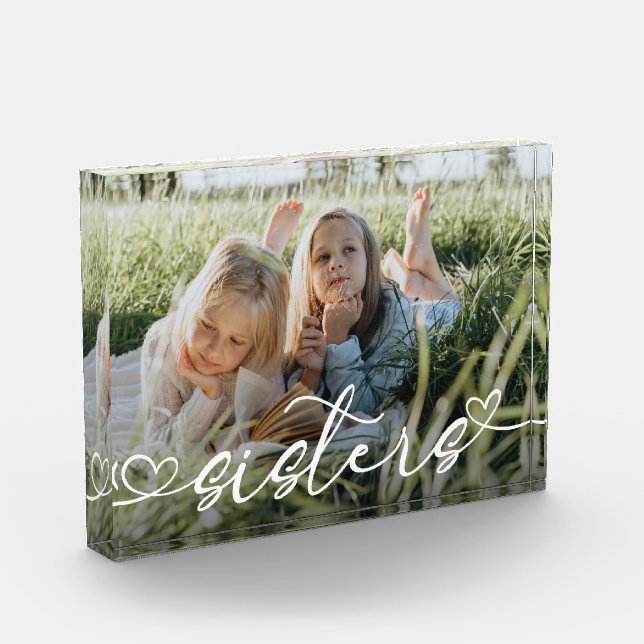 Sisters Photo Typography Block (Left)