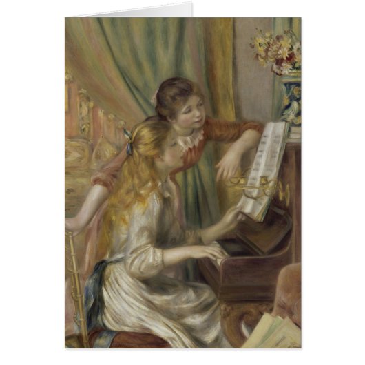 Sisters Playing the Piano Cards (Front)