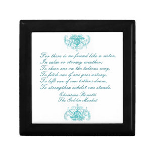 Sisters Poem by Christina Rossetti in Blue Ink Gift Box