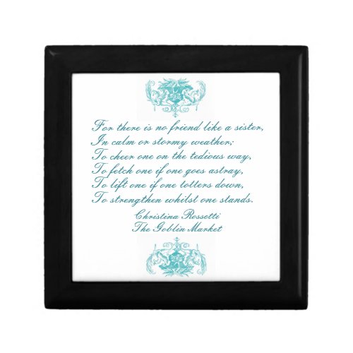 Sisters Poem by Christina Rossetti in Blue Ink Gift Box