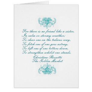 Sisters Poem by Christina Rossetti Turquoise Ink Cards