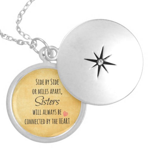 Sisters Quote Locket Necklace