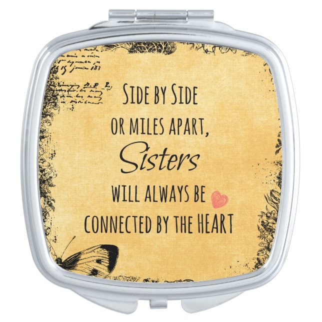 Sisters Quote Mirror For Makeup (Front)