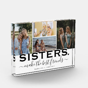 SISTERS Quote & Photo Collage Gift Display  Block