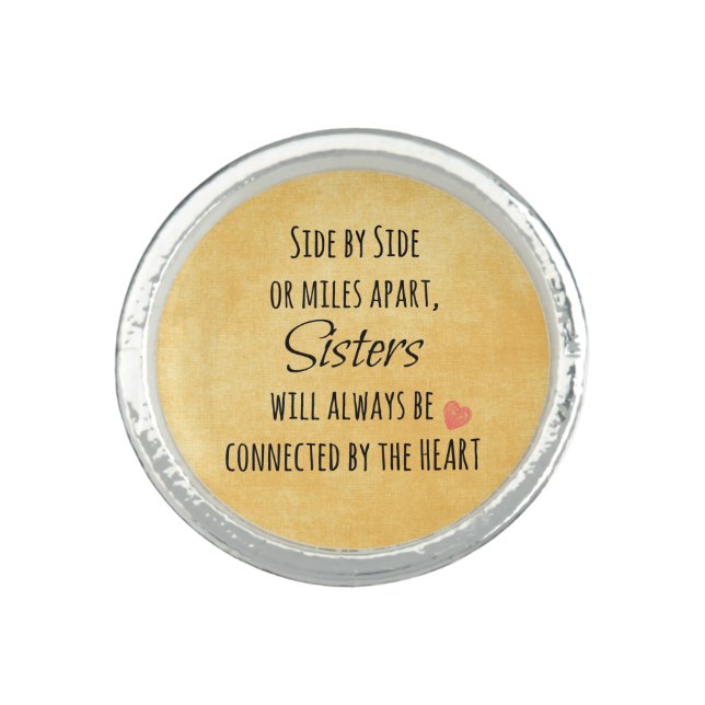 Sisters Quote Ring (Front)