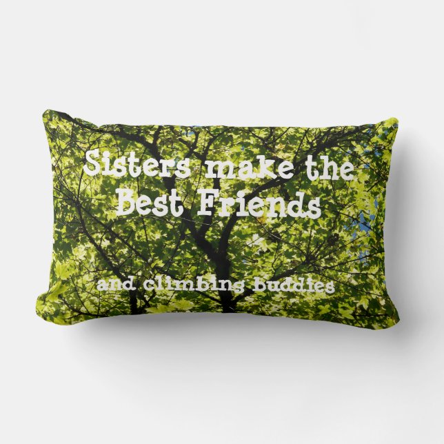 Sisters Quote Throw Pillow (Front)