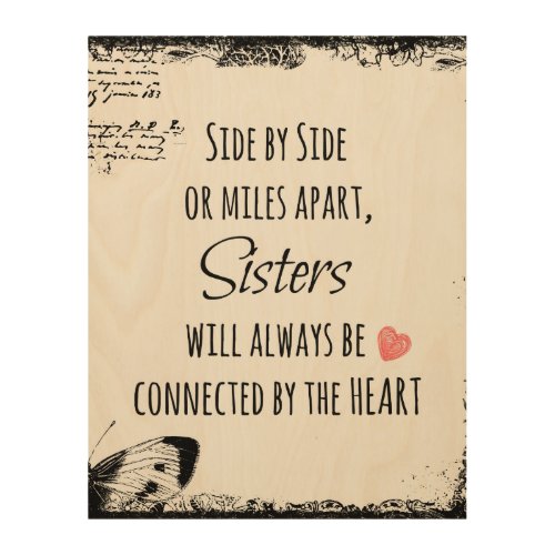 Sisters Quote Wood Wall Decor