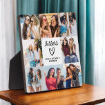 Sisters Script Gift For Friends Photo Collage Plaque<br><div class="desc">The Sisters Script Gift for Friends Photo Collage Plaque is a beautiful way to celebrate your cherished friendship. Featuring a stylish script design with the words “Sisters, ” this plaque allows you to upload your favorite photos together, creating a personalized and heartfelt keepsake. Perfect for birthdays, holidays, or just because,...</div>