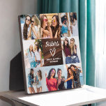 Sisters Script Gift For Friends Wood Photo Collage Plaque<br><div class="desc">The Sisters Script Gift for Friends Photo Collage Plaque is a beautiful way to celebrate your cherished friendship. Featuring a stylish script design with the words “Sisters, ” this plaque allows you to upload your favorite photos together, creating a personalized and heartfelt keepsake. Perfect for birthdays, holidays, or just because,...</div>