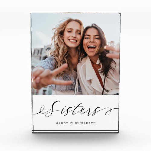 Sisters Script Gift for Sisters Photo Keepsake