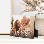 Sisters | Script Overlay Horizontal Photo Plaque<br><div class="desc">Keep a constant reminder of your most important priority nearby with this sweet family keepsake photo plaque. Add a favorite horizontal or landscape oriented photo,  with "sisters" overlaid in white handwritten script lettering.</div>