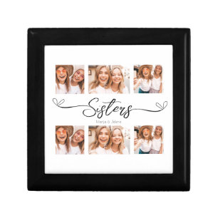 Sisters Script Photo Collage Gift For Sisters Box