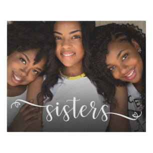 Sisters Script Photo Faux Canvas Print