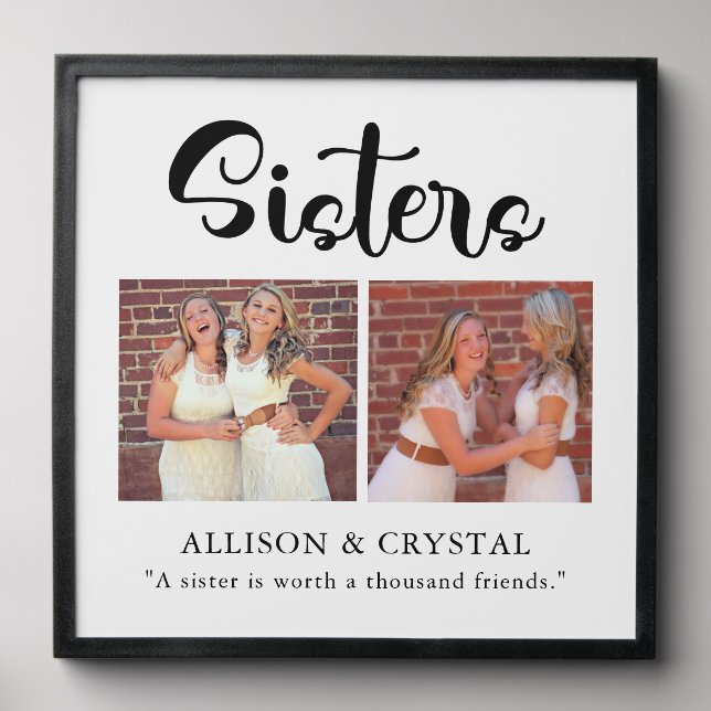 Sisters Script Photo Template Collage Peel And Stick Photo Tile (Front Set)