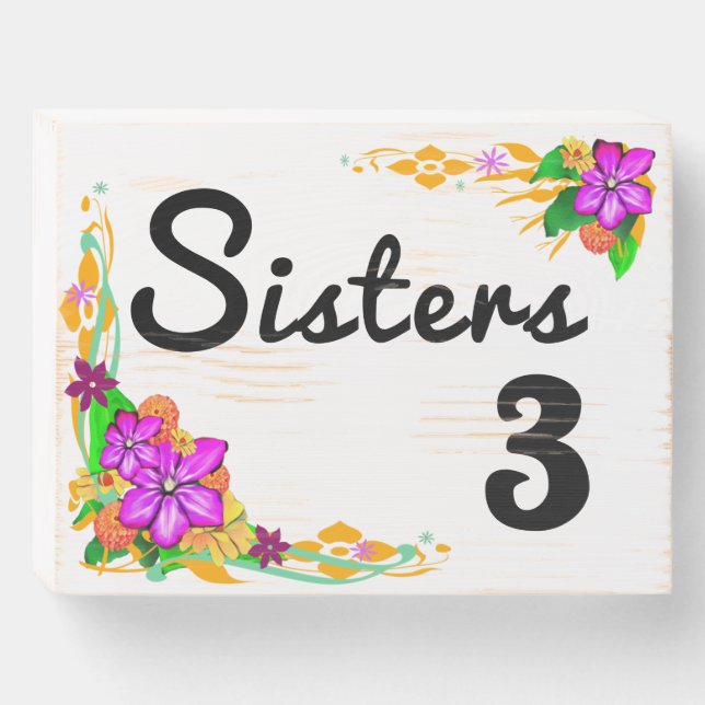 Sisters, sisters – Devoted Sisters Wood Box Sign (Front Horizontal)