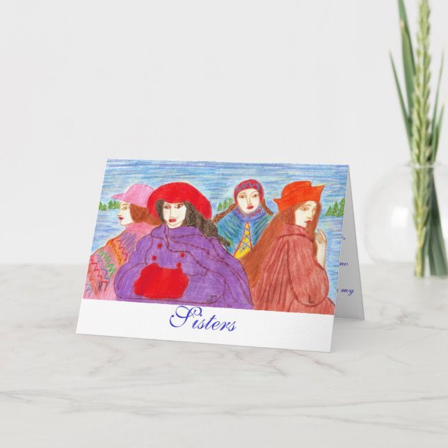 Sisters, Sisters Letterpress Thank You Card (Front)