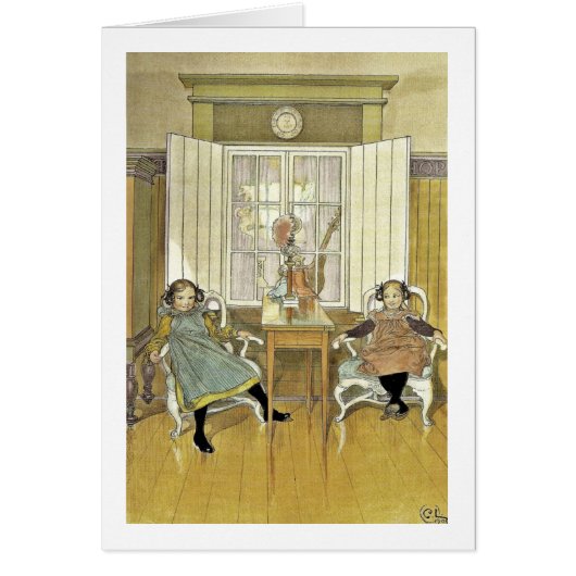 Sisters Sitting in Chairs Cards (Front)