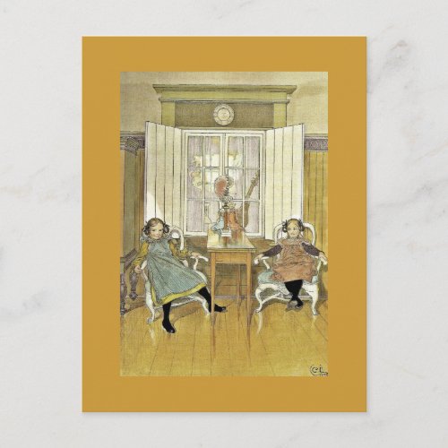 Sisters Sitting in Chairs Postcard