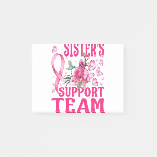 Sisters Support Team Hummingbird Breast Cancer Post_it Notes