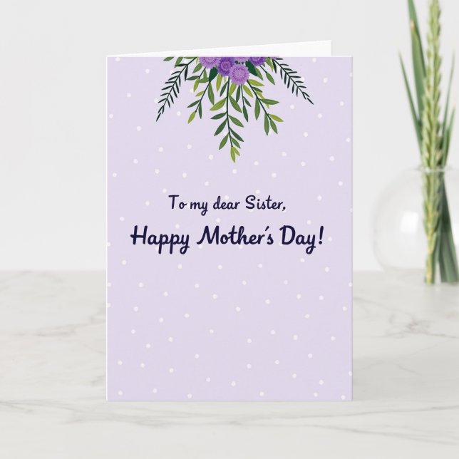 Sisters Sweetest Mothers Day Card (Front)