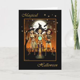 Sisters Three Witch Magical Halloween Card