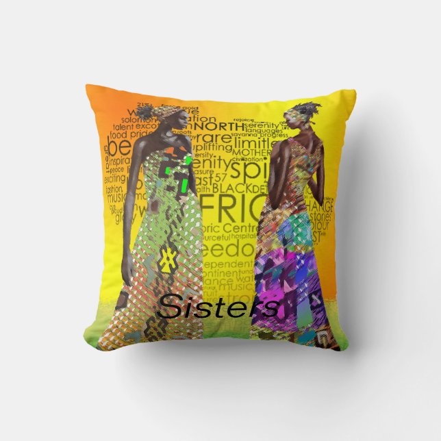Sisters Throw Pillow (Front)