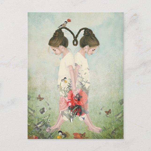 Sisters, twins, fine art, postcard (Front)