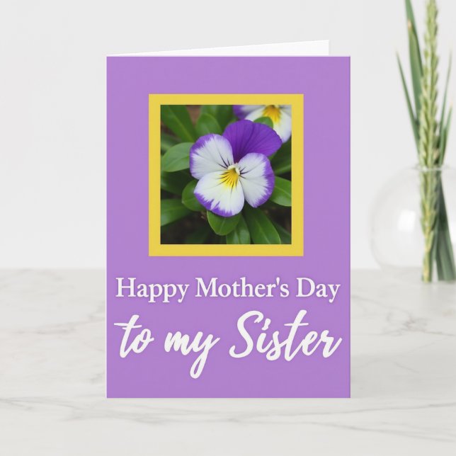 Sisters Vibrant Mothers Day Card (Front)