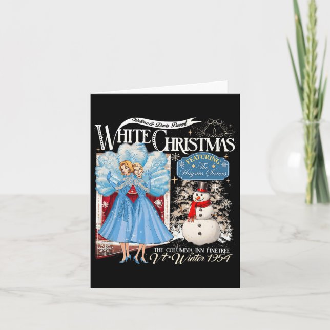 Sisters White Christmas Movie 1954 Pajamas Holiday Card (Front)