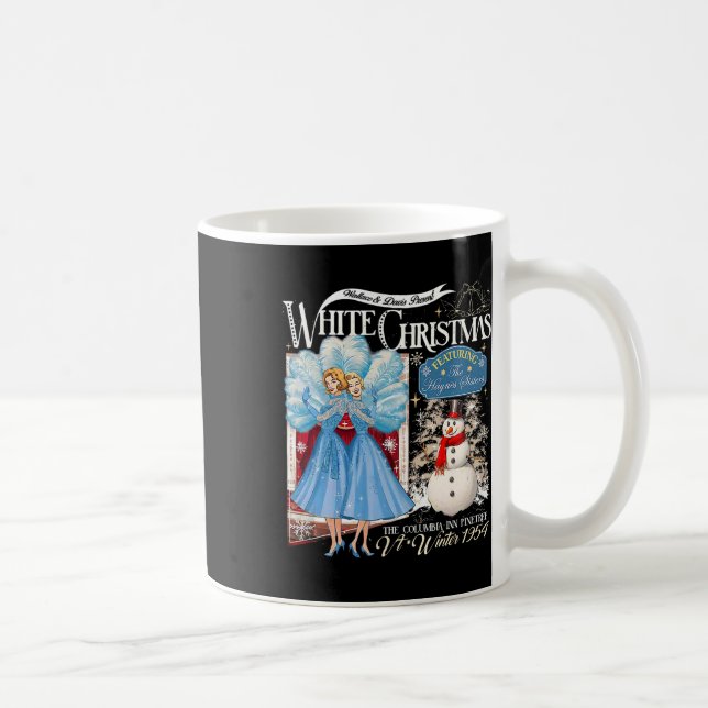 Sisters White Christmas Movie 1954 Pajamas Holiday Coffee Mug (Right)