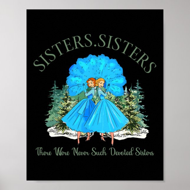 Sisters White Christmas Movie 1954 Pajamas Holiday Poster (Front)