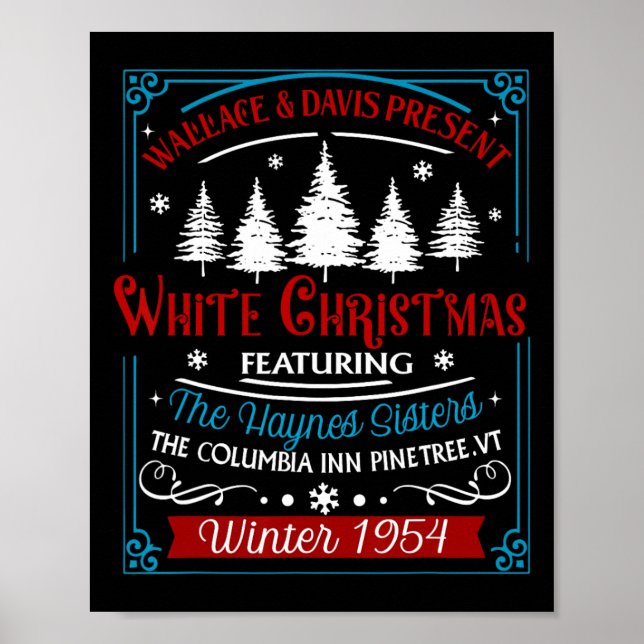 Sisters White Christmas Movie 1954 Pajamas Holiday Poster (Front)