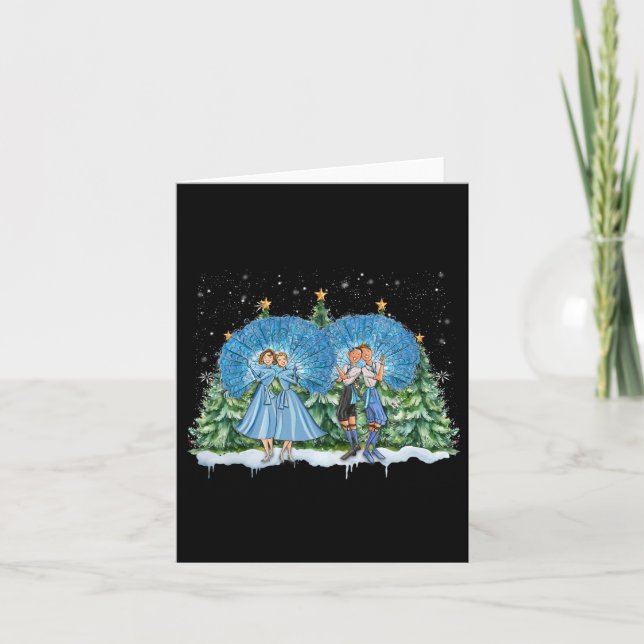 Sisters White Christmas Movie 1954 Xmas Snow Pajam Card (Front)