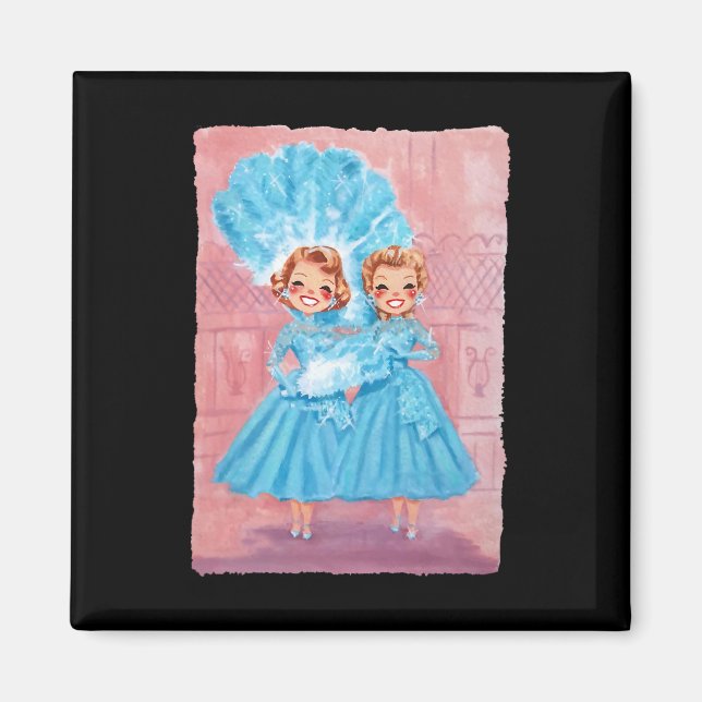 Sisters White Christmas Movie 1954 Xmas Snow Pajam Magnet (Front)