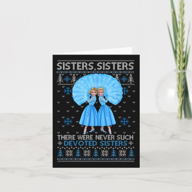 Sisters White Xmas Snow Christmas Movie 1954 Holid Card (Front)