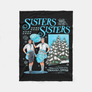 Sisters White Xmas Snowflake Pajamas Holiday Merry Fleece Blanket