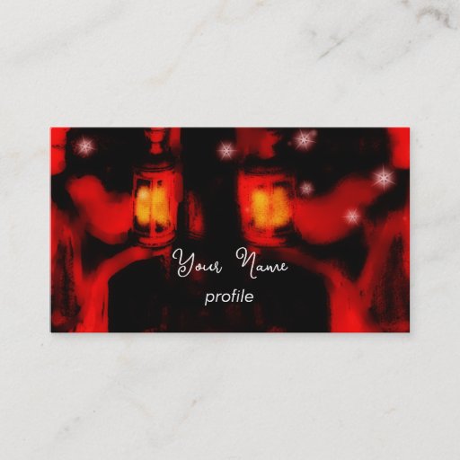 Customizable sisters with lamp business card template