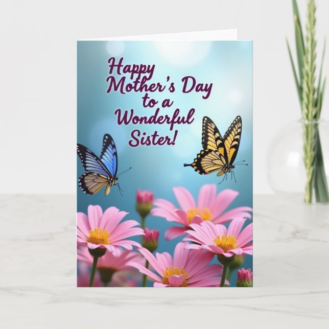Sisters Wonderful Day Wish Card (Front)