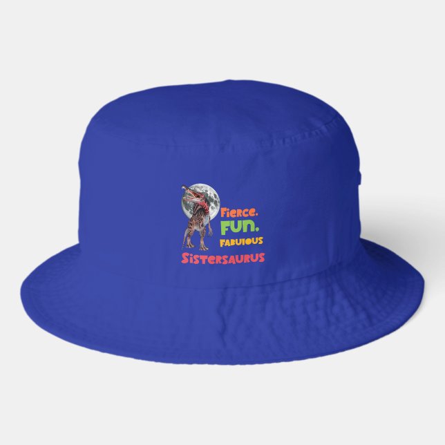 Sistersaurus Matching Sisters Dino Squad Design Bucket Hat (Front)