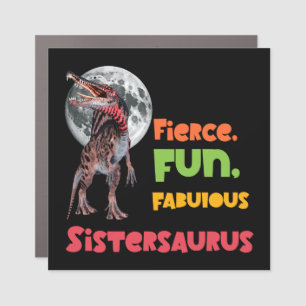Sistersaurus Matching Sisters Dino Squad Design Car Magnet