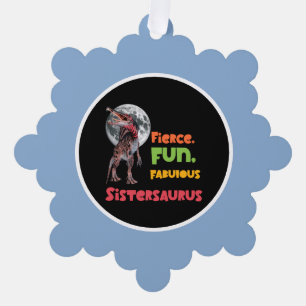 Sistersaurus Matching Sisters Dino Squad Design Ornament Card