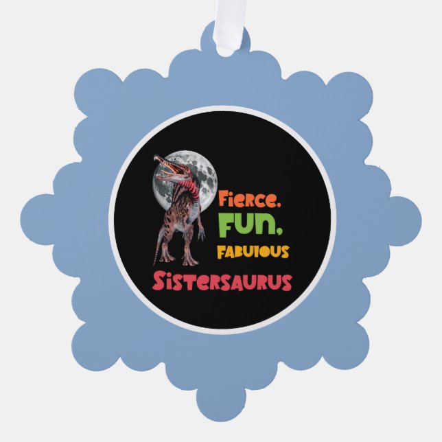 Sistersaurus Matching Sisters Dino Squad Design Ornament Card (Front)