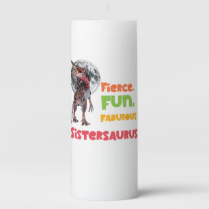 Sistersaurus Matching Sisters Dino Squad Design Pillar Candle