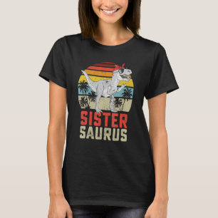 Sistersaurus Rex Dinosaur Sister Saurus Family Mat T-Shirt